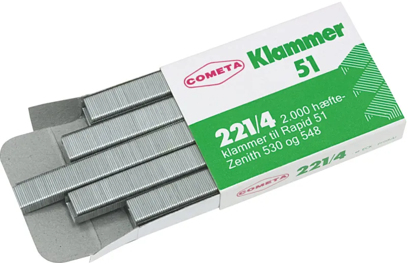 Hæfteklammer Cometa Strong 221/4 m/2000 stk. - (10 pakker á 2000 stk.)
