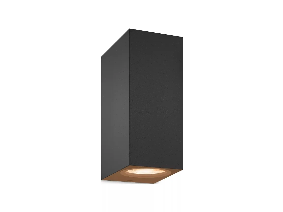WiZ Up & Down vegglampe svart 2 spots - Smart LED-belysning - Farget og hvitt lys - GU10 - 2x 5W - Wi-Fi