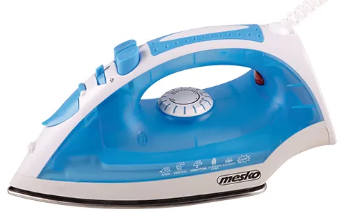 Mesko Home MS 5023, Tørr & dampstrykejern, Strykesåle i rustfritt stål, 60 g/min, Blå, Hvit, 35 g/min, 2200 W