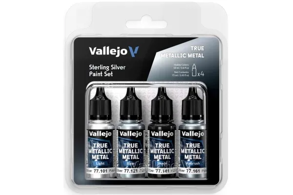 Vallejo 77.251 - True Metallic Metal - Sterling Silver, malingsett