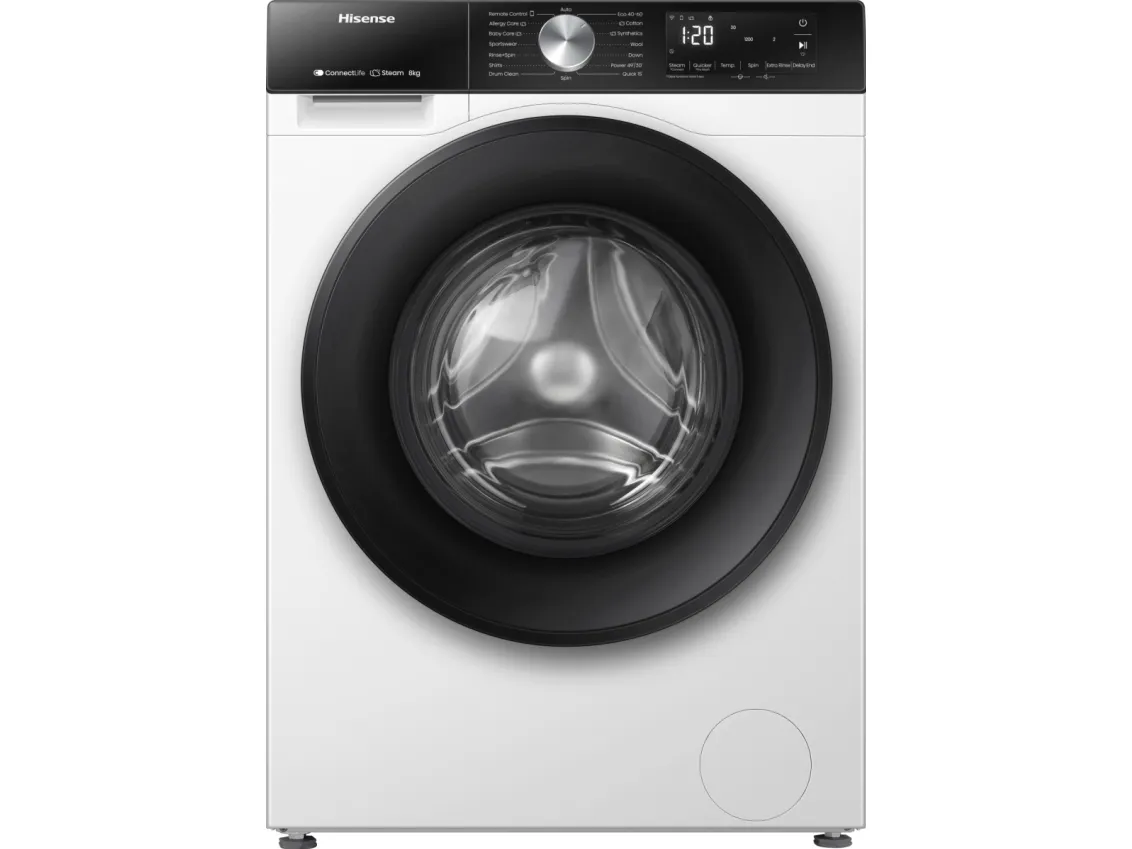 Hisense WF3S8043BW3, Frontmatet, 8 kg, B, 72 dB, 1400 RPM, A