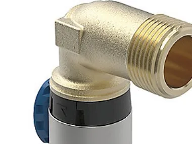 Geberit FlowFit bøjning 90°, 20 mm x 3/4, blyfri rødgods