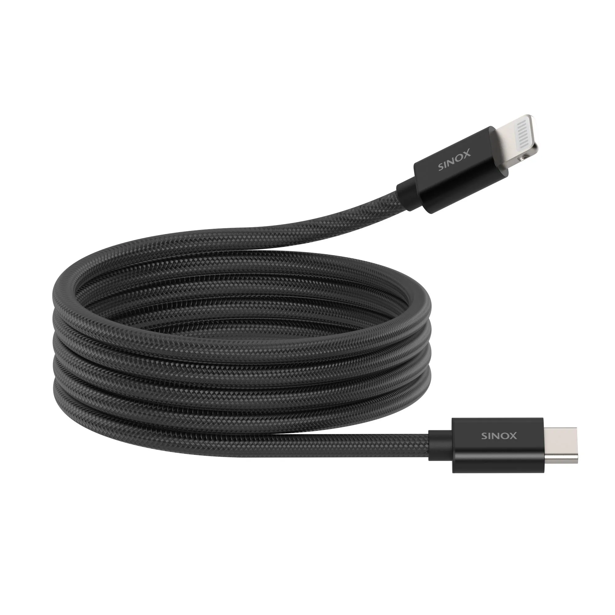 Sinox SXI03101MAG, 1 m, Lightning, USB C, Hankjønn, Hankjønn, Svart