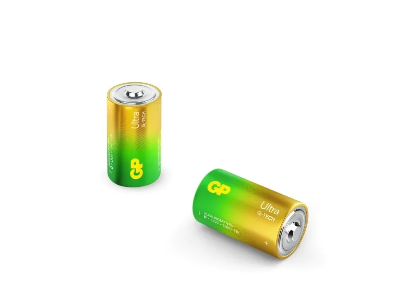 GP Batteries 03013AUETA-B2, Engangsbatteri, D, Alkalinsk, 1,5 V, 2 stykker, Gull, Grønn