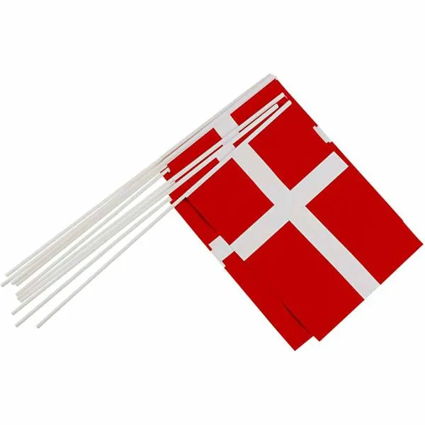 Flag papir på pind 20x25 cm - (10 stk.)