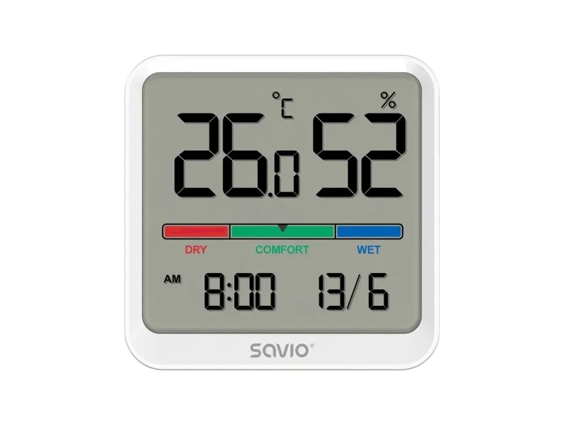 Savio CT-01/W, Innendørs, Temperatursensor, Frittstående, LCD
