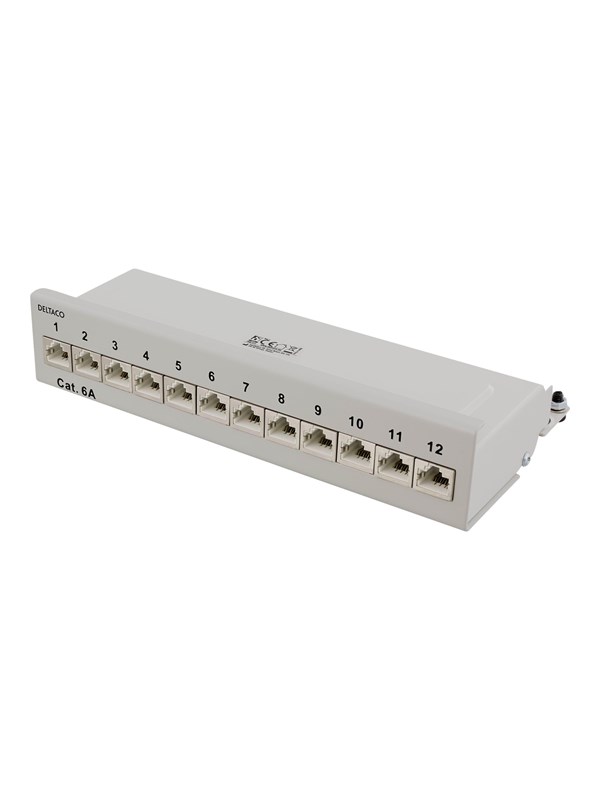 Deltaco Patch Panel 12xRJ45 Cat6a wall-mountable