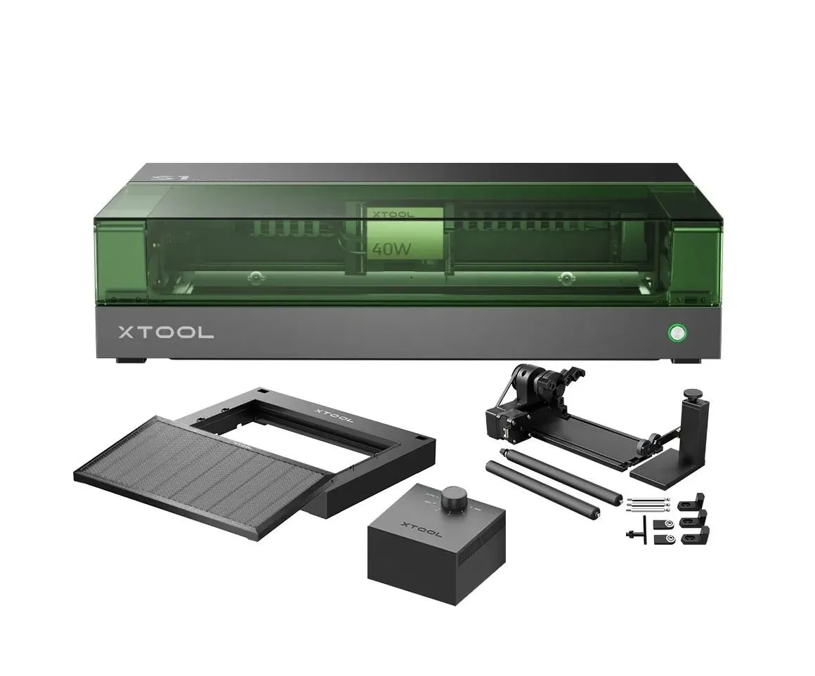 xTool S1 - 40W laser skjære- og gravemaskin Rotary-sett