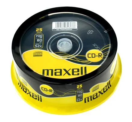 Maxell CD-R 700MB, 52x, CD-R, 120 mm, 700 MB, 25 stykker