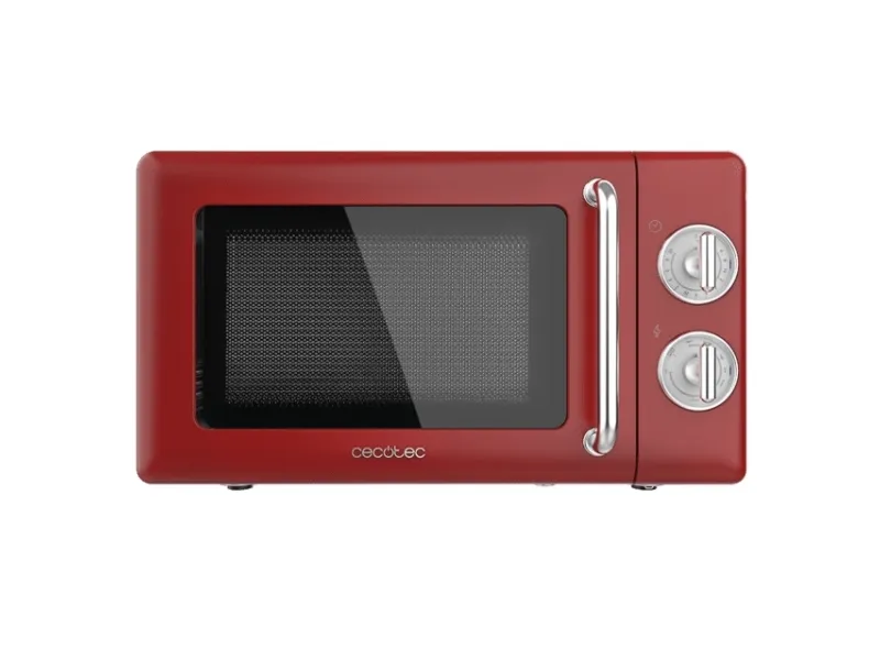 Cecotec 01710, Benkeplate, Grill mikrobølge, 20 l, 700 W, Rotasjon, Rød, Rustfritt stål