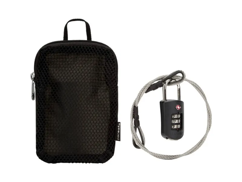 Pacsafe 10261100 kabellås sort kombinasjonslås