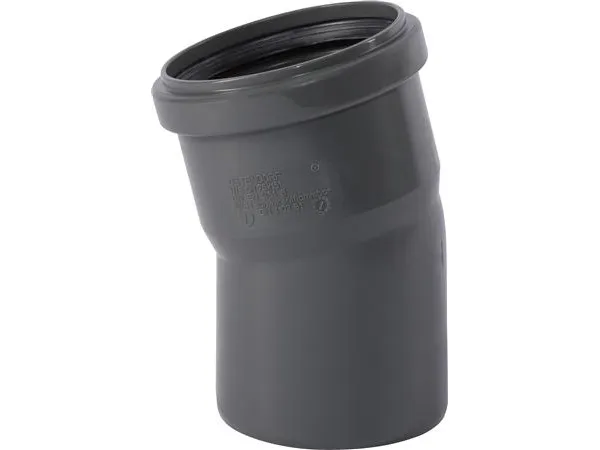 75 mm x 15° Bøjning afløb PP grå
