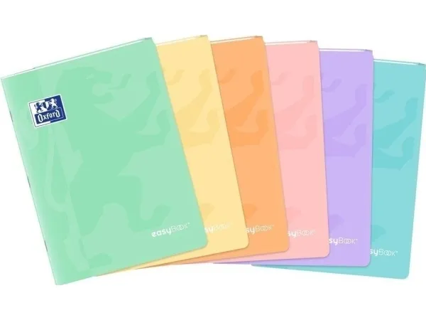 Oxford notatbok A4/60K ruter Easybook Pastel (8 stk) OXFORD