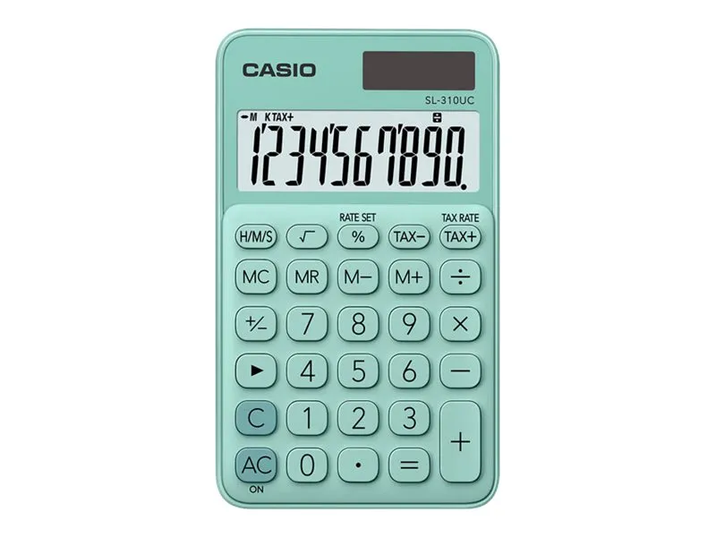Casio SL-310UC - Lommekalkulator - 10 sifre - solpanel, batteri - grønn