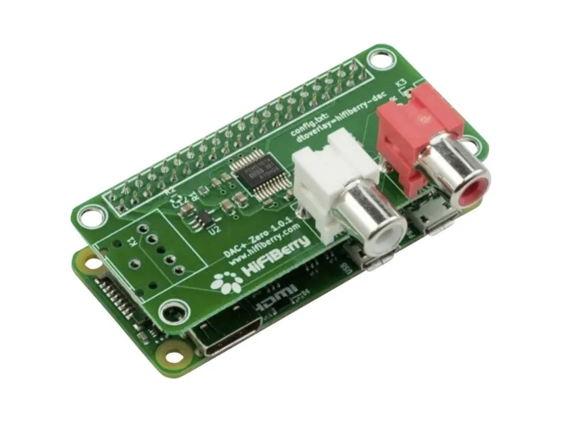 HiFiBerry DAC+ RCA Zero beregnet for 4B/3B+/3/2/B+/A+/Zero