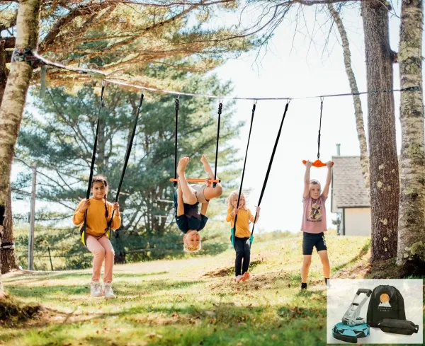 Adventure Sports slackline-sett med gynger, twister og monkeybar