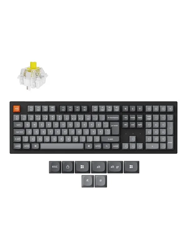 Keychron K10 MAX QMK/VIA Wireless Tri-Mode - Super Banana - Gamingtastatur - Nordisk - Svart