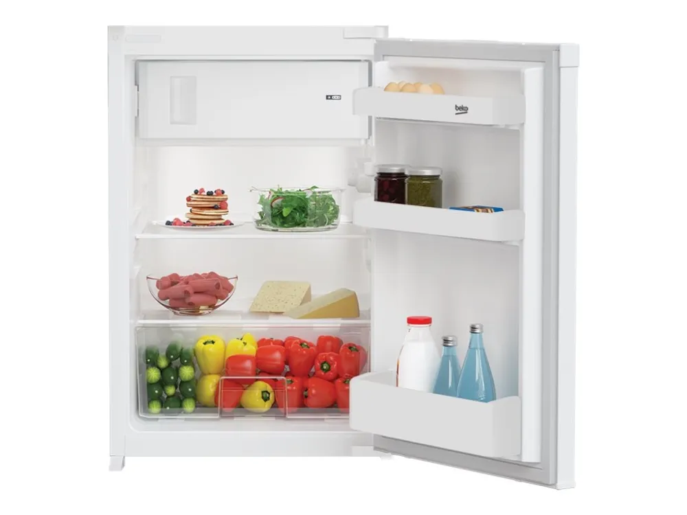 Beko B1754N - Kjøleskap med fryserboks - innebygd - bredde: 54.5 cm - dybde: 54.5 cm - høyde: 86.6 cm - 110 liter - Klasse E - hvit