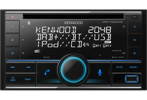 Kenwood DPX - Vogn - digitalmottaker - i instrumentbordet - Enkelt-DIN - 41 Watts x 4