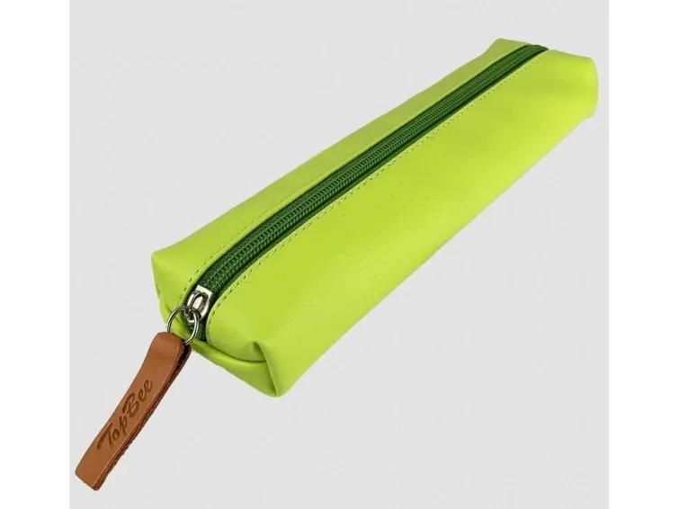 Dachshund pennal i øko-lær lime pastel