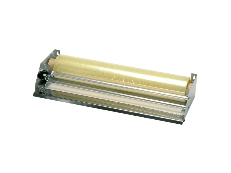 Dispenser, ABENA Cater-Line, 45x18x9cm, sølvfarget, rustfritt stål, med rullekutter, for film