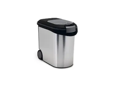 Curver Metallic, Oppbevaringsbeholder for mat til kjæledyr, Plast, Sort, Grå, Monokromatisk, Frittstående, 35 l