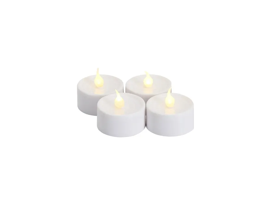 Lone Batterilys, 4 stk sæt , Ø3,5cm, Hvid