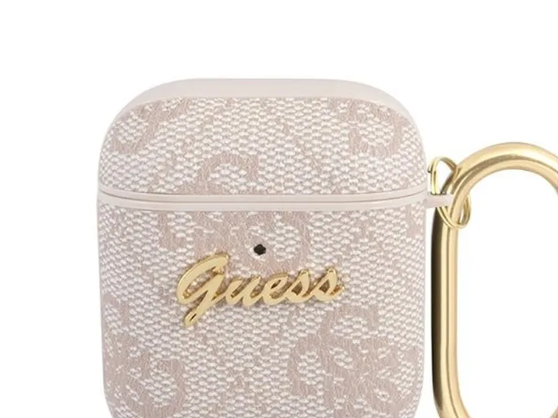 Guess AirPods (1/2) Deksel 4G Script Rosa