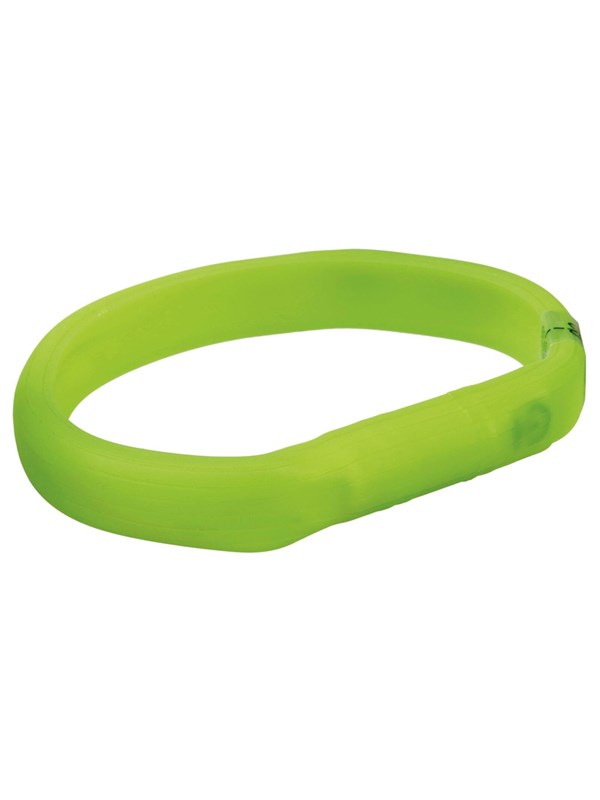 Trixie Flash Light Band USB Adjustable LED Safety Collar Green Size: L-XL 70cm/18mm
