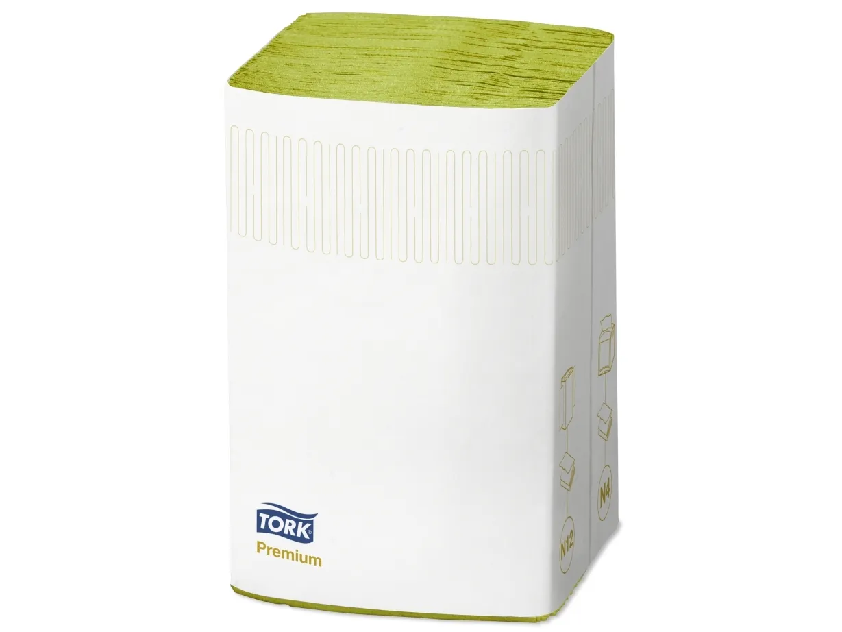 Servietter til dispenser, Tork, N4 2-fold Premium, lime 165mmx213mm, pakke a 8000 stk FSC Mix Credit