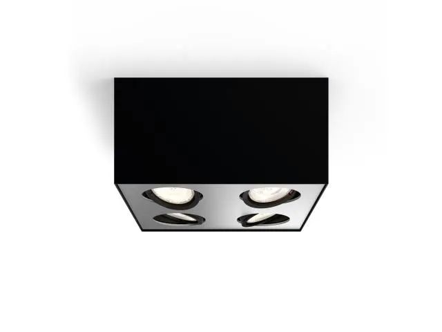 Philips WarmGlow LED Box-spotlys til tak/vegg, 4 stk., Overflateegnet, Ikke-utskiftbare pærer, 4 ampuller, LED, 18 W, 2700 K