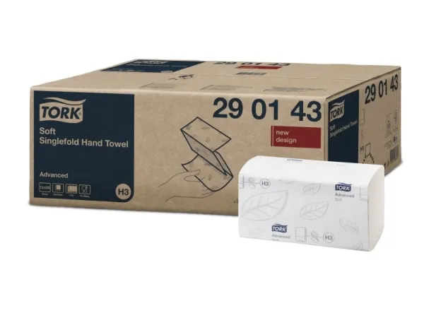 Håndklædeark Tork H3 Advanced Singlefold hvid - (15 pakker x 250 ark)