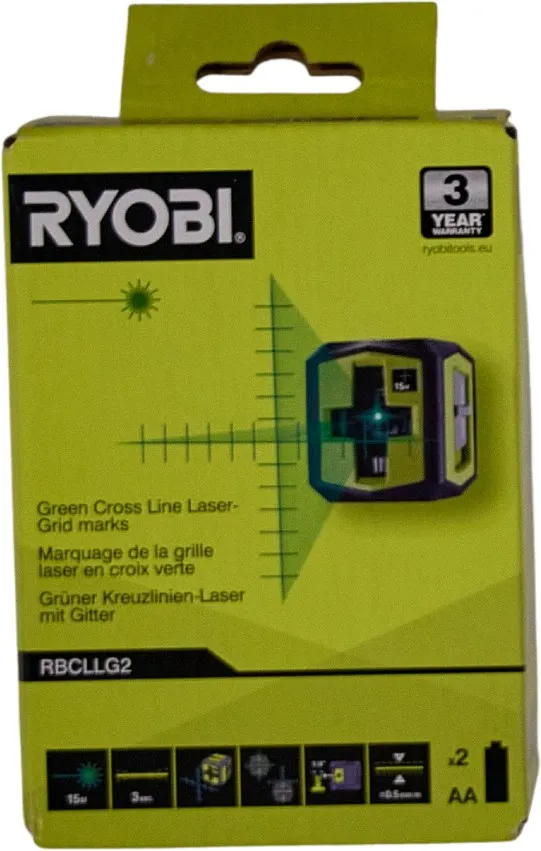 Ryobi Grønn linjelaser med referansepunkter - RBCLLG2