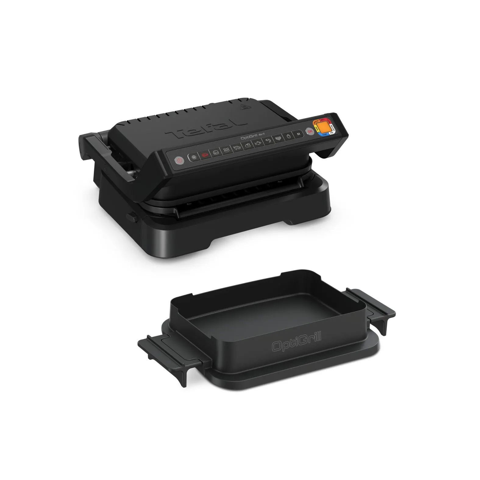 Tefal OptiGrill 4in1 GC7748, Svart, Metall, Rektangulær, Knapper, 600 cm², 300 x 200 mm