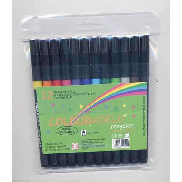Miljøvenlige tuscher Colourworld recycled - (12 stk.)