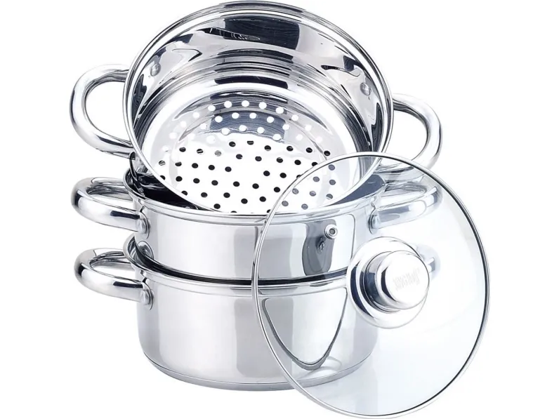 King Hoff dampgryte i stål, 4 deler, 24 cm, 5 l