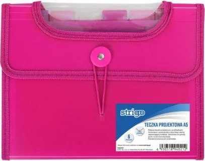 Pilot strigo A5 mappe med V-file innlegg, rosa