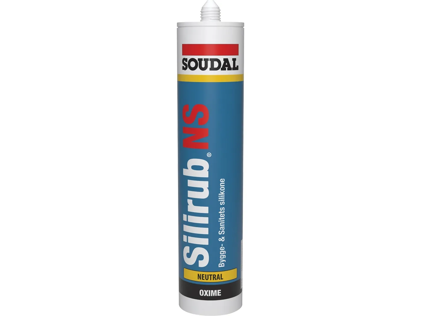 Silirub NS er en universel bygge- og sanitets silikone hvid 310ml
