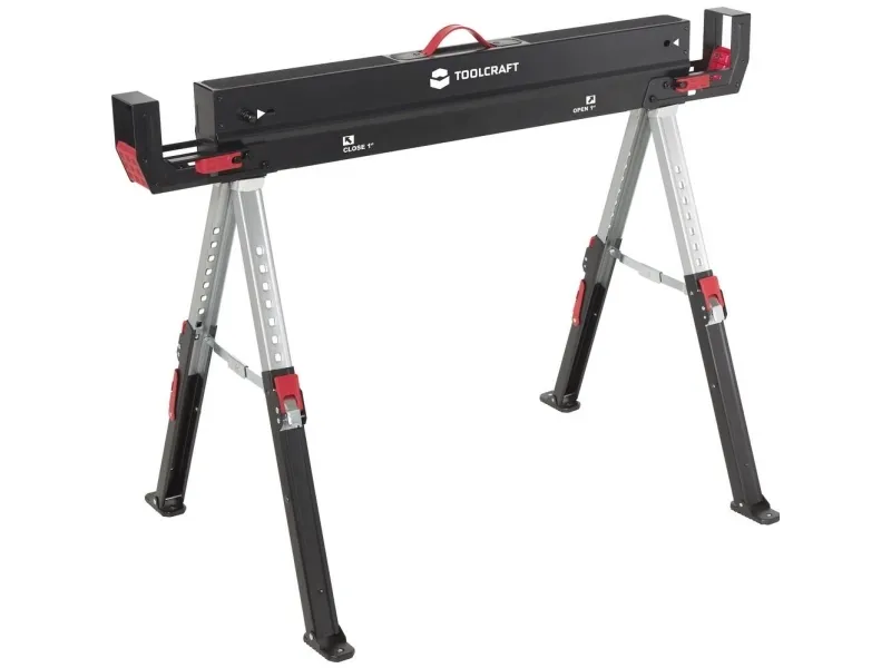 TOOLCRAFT TO-10311630 Sammenleggbar arbeidsbenk i stål, høydejusterbar 590 kg (B x D) 1157 mm x 687 mm 9,75 kg 1 stk