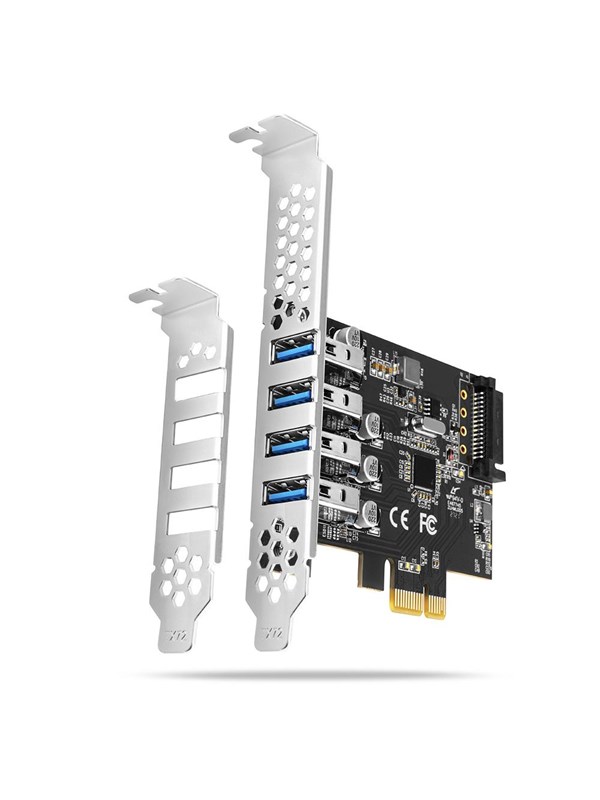 AXAGON SuperSpeed 4 × USB-A 5 Gbps External Ports PCIe Card
