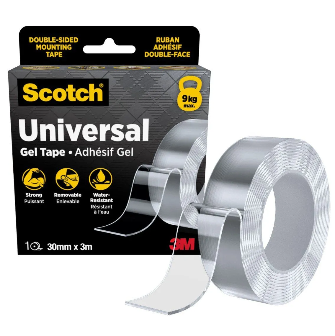 3M Scotch gel tape dobbeltsidig transparent 30 mm x 3 m