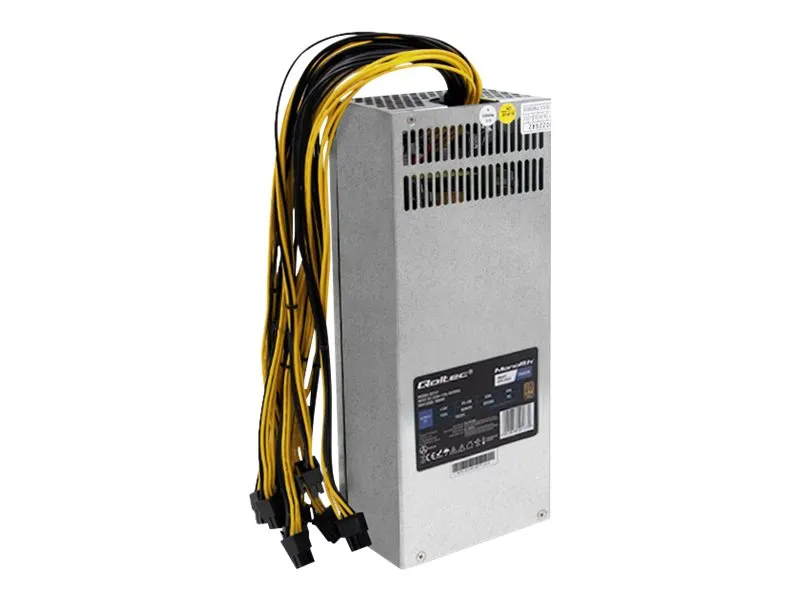 Qoltec - Strømforsyning (intern) - 80 PLUS Gold - AC 230 V - 1600 watt - sølv