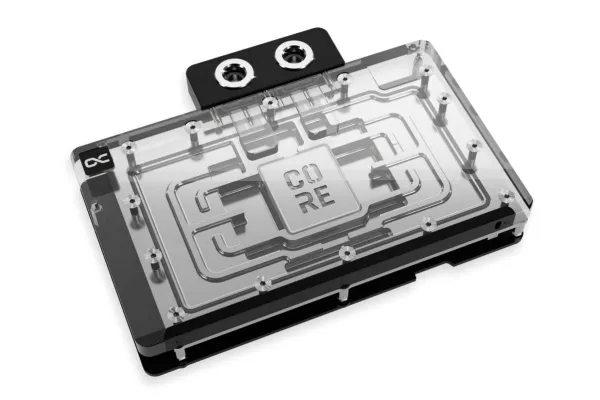 Alphacool Core, Bakplate, Aluminium, Kromfarget, Kopper, Sort, Kromfarget, 3-Pin JST, 1/4, 60 °C