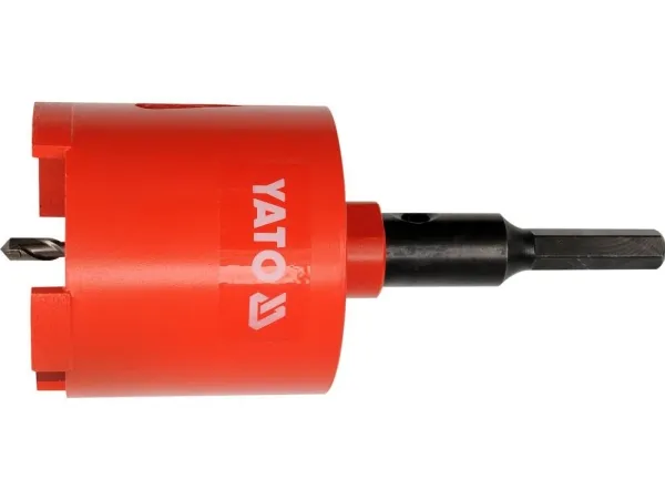 Yato YT-6045, Drill, Diamantdrillbor, 6,5 cm, Murstein, Keramisk, Hård Betong, Sekskanttange, Sort, Rød