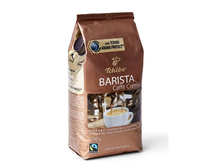 Tchibo Kawa Barista Caffe Crema 1KG ziarnista, 1 kg, Americano, Kaffemaskin, Caffelatte maskin, Cappuccino, Kaffe, Espresso, Latte macchiato, Mokka,..., Middels brent