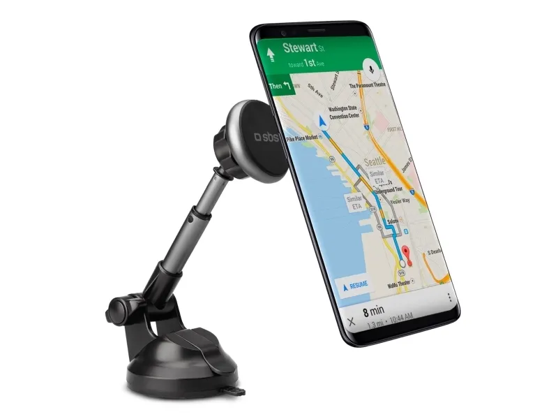 SBS TESUPMAGEXT, Mobiltelefon/smarttelefon, Passiv holder, Bil, Sort, Sølv