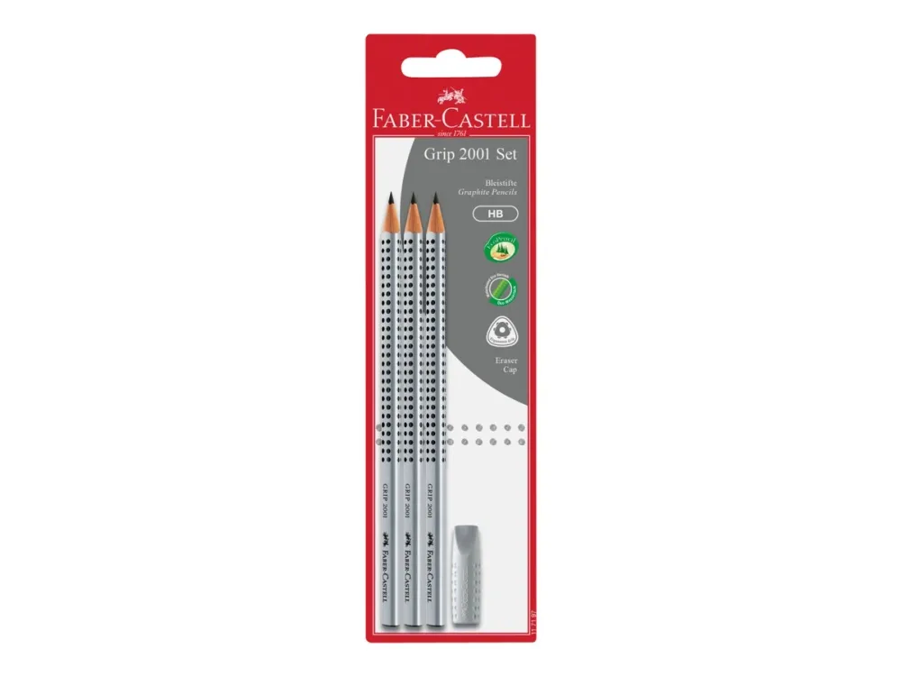 Faber-Castell GRIP 2001 - Blyant - grafitt - HB - svart (en pakke 3)