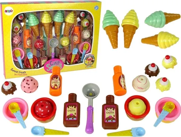 LeanToys sett med godbiter Lody, muffins, sauser og skjeer