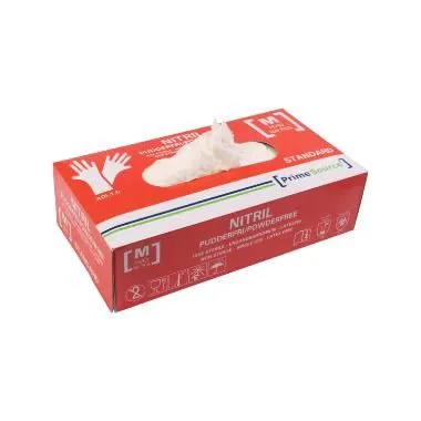Handske Engangs Prime Source STANDARD str M Nitril uden Pudder Hvid AQL 1.5,100 stk/pk