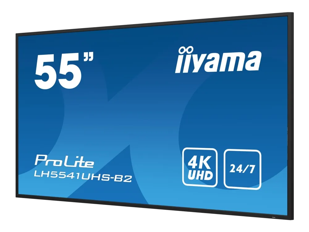 iiyama ProLite LH5541UHS-B2 - 55 Diagonalklasse (54.6 synlig) LED-bakgrunnsbelyst LCD-skjerm - intelligent skilting - 4K UHD (2160p) 3840 x 2160 - svart, glanset